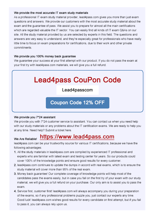 lead4pass 98-349 coupon